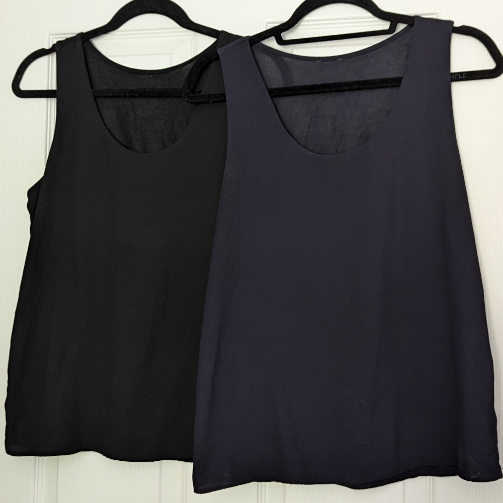 Set of 2 Ann Taylor Mixed Media Tanks